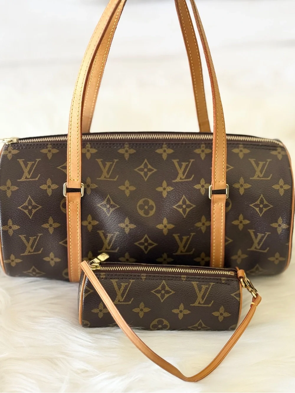 LOUIS VUITTON PAPILLON 30 w/ MINI PAPILLON POCHETTE MADE IN FRANCE 2 BAGS